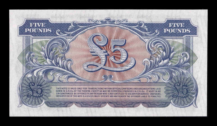 Fortele Armate Britanice, 5 Lire 1948, necirculata [2]