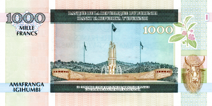BURUNDI 1000 Franci 2009, vaci, necirculata [2]