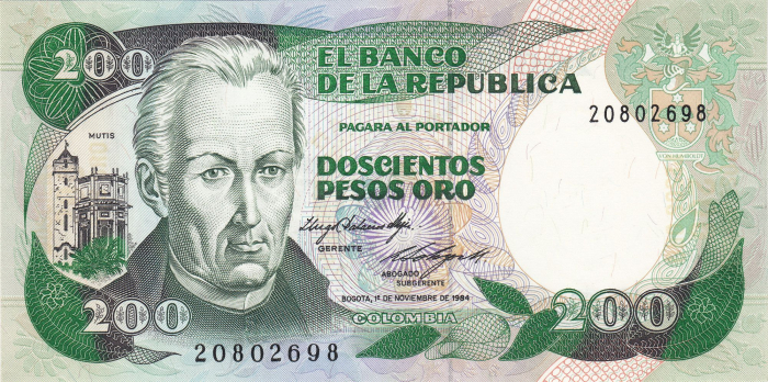 COLUMBIA 200 pesos 1992, necirculata [2]
