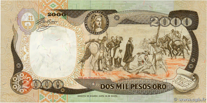 COLUMBIA 2000 pesos 1992, necirculata [2]