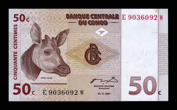 CONGO 50 centimes 1997, necirculata [2]