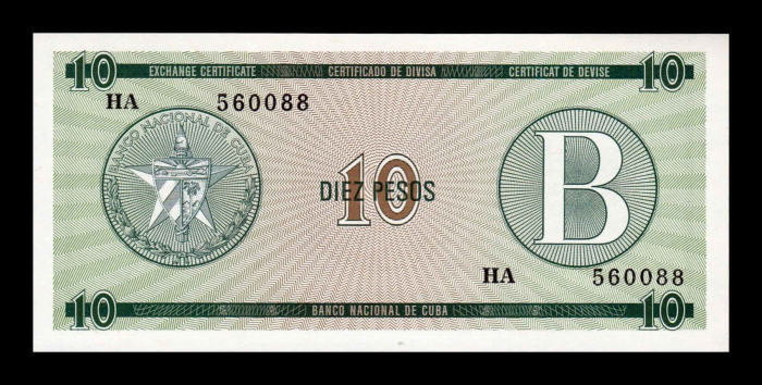 Cuba 10 Pesos 1985 - Cerificat valutar, Seria B, necirculat [2]