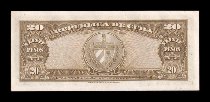 Cuba 20 Pesos Antonio Maceo 1960, aproape necirculata [2]