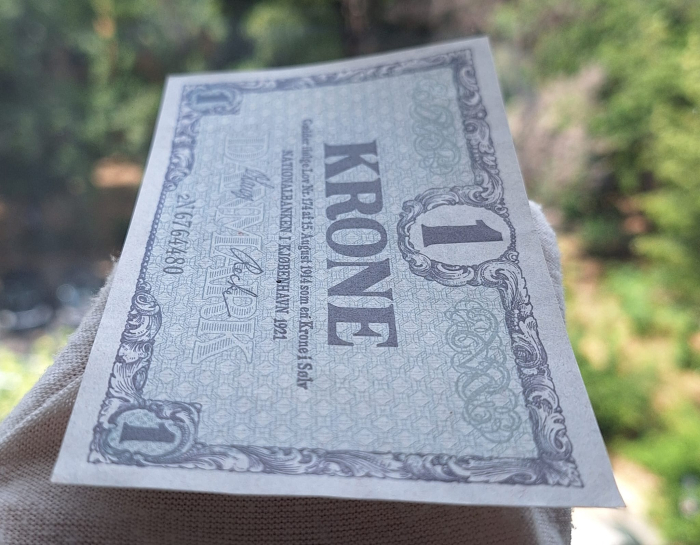 Danemarca 1 coroana 1921, rara, UNC- [4]