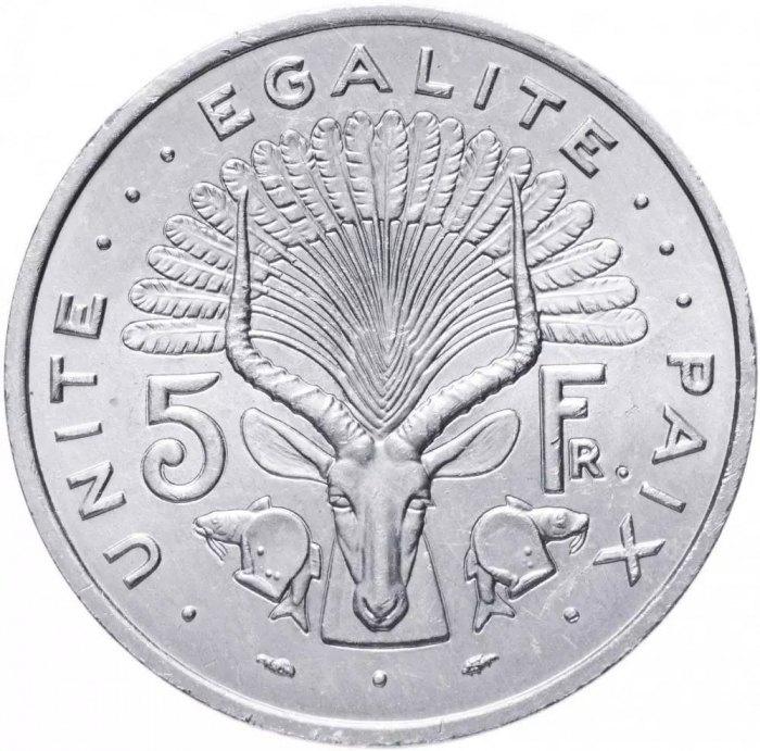 Djibouti 5 Franci Antilopa 1991, Unc [1]