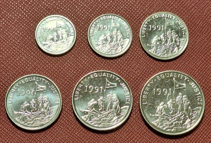 Eritrea SET 6 monede: 1 5 10 25 50 100 Piastri, 1991, Animale, UNC [2]