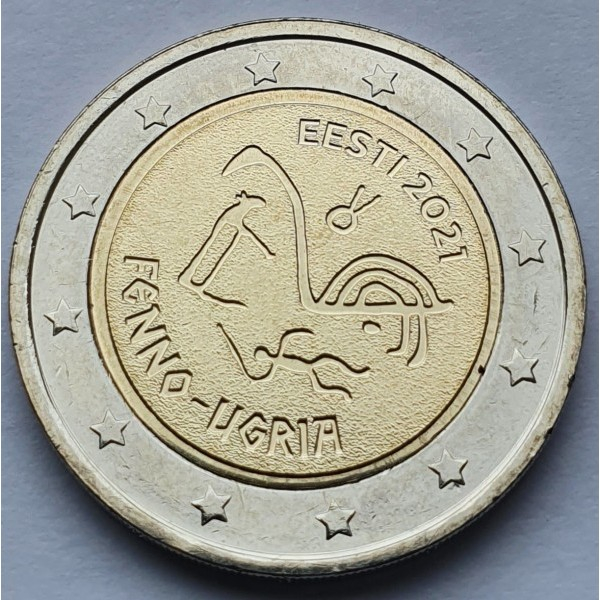 Estonia 2 euro 2021, poparele Finno-Ugrice, UNC [1]