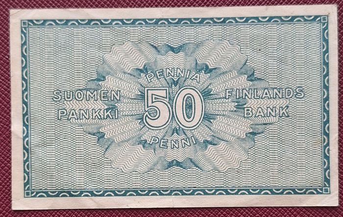 Finlanda 50 pennia 1918, aproape necirculata [2]