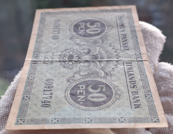 Finlanda 50 pennia 1918, aproape necirculata [3]