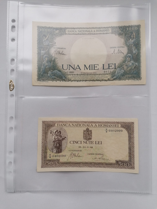 Folii DACO (A4) - 2 compartimente pentru stocare bancnote Romania / bancnote straine [1]