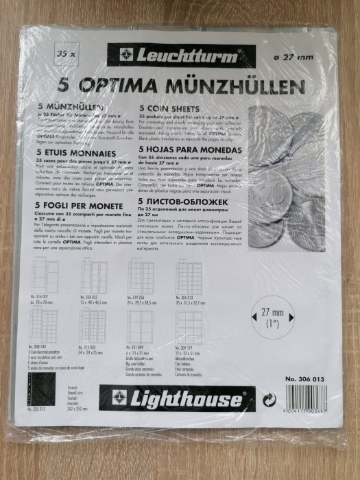 Set 5 folii Optima pentru 35 monede cu diametru maxim 27 mm [2]
