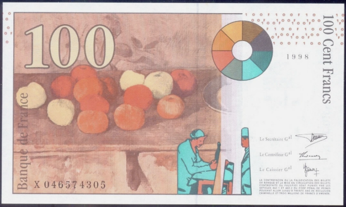 Franta 100 Franci 1998, PAUL CEZANNE, UNC [2]
