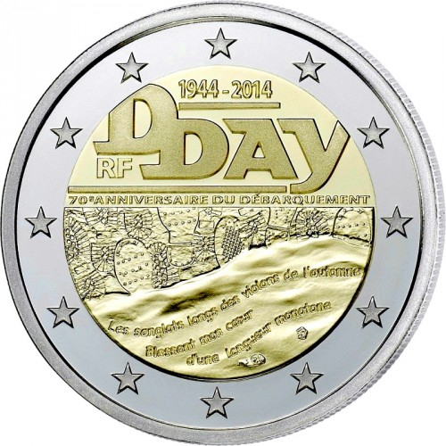 Franta 2 euro 2014, A 70-a aniversare a debarcarii din Ziua Z, UNC [1]