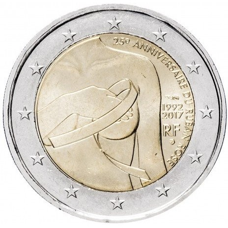 Franta 2 euro 2017, Panglica roz, UNC [1]