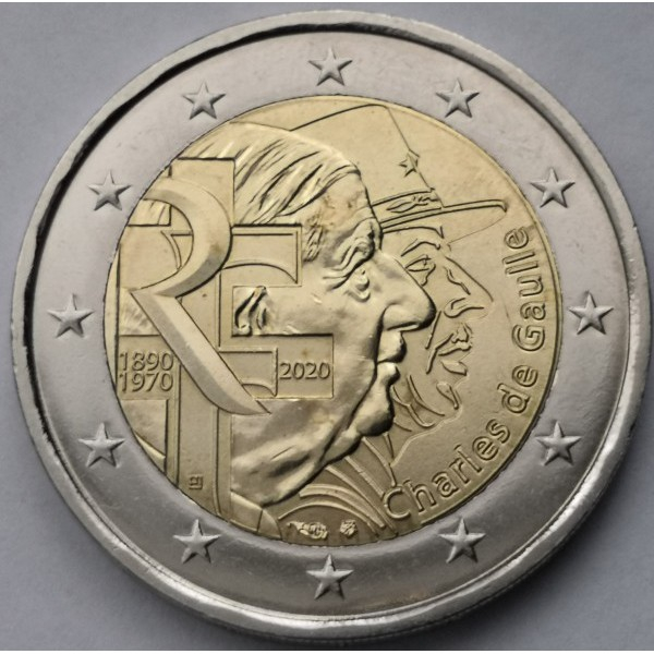 Franta 2 euro 2020, Charles de Gaulle, UNC [1]