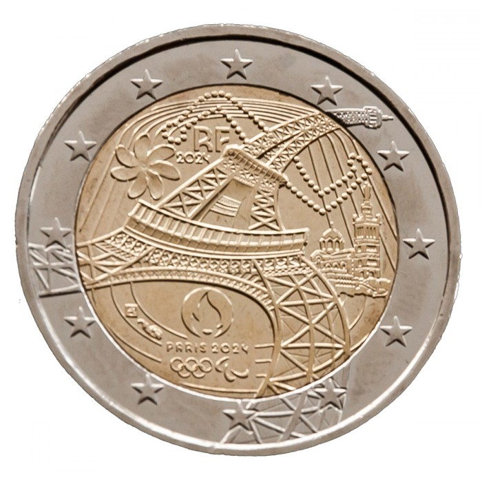 Franta 2 euro 2024, Jocurile Olimpice Paris - Turnul Eiffel, UNC [1]