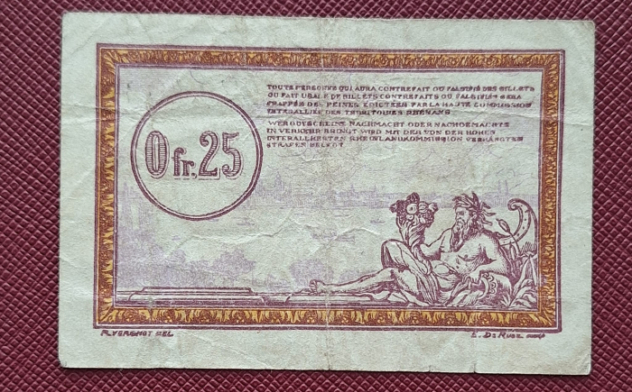 Franta, 25 centime 1923, ocupatia franco-belgiana a Germaniei dupa WWI [2]