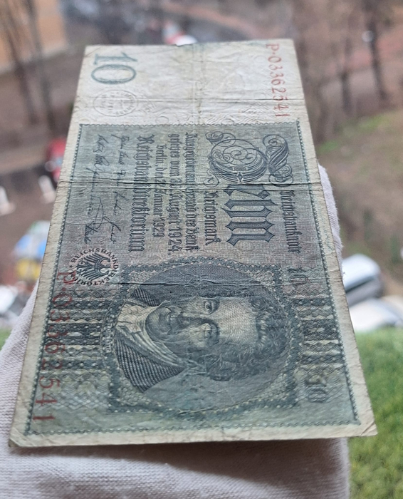 Germania 10 reichsmark 1929, circulata [4]