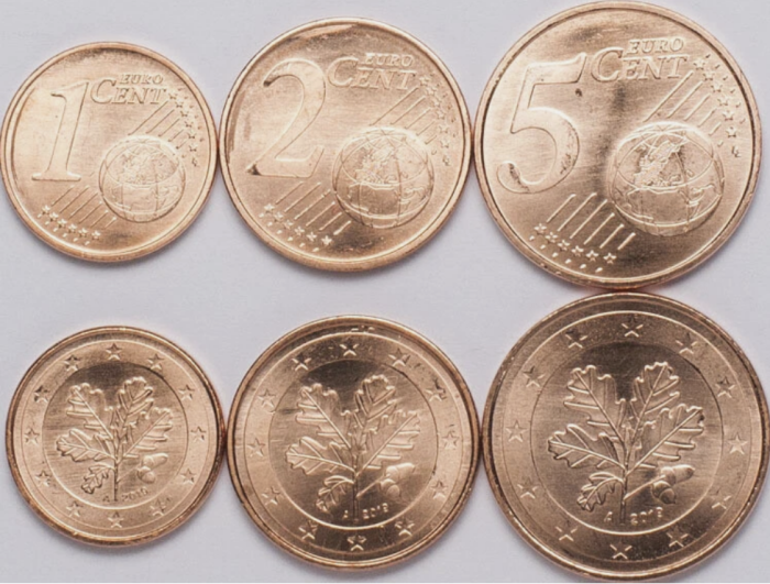 Germania, set 3 monede 2019: 1,2,5 centi, UNC [1]