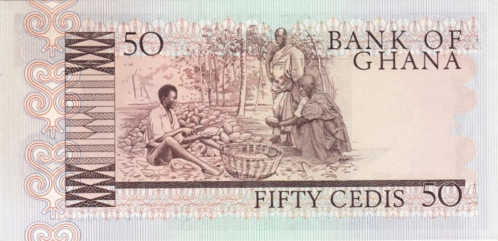 Ghana 50 cedis 1980, UNC, clasor M2