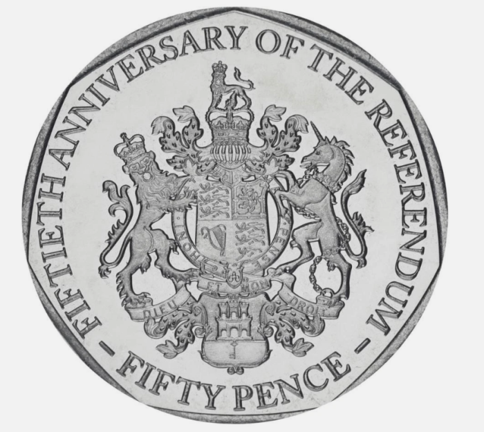 Gibraltar 50 pence 2017, a 50 a Aniversare a Referendumului, UNC [2]