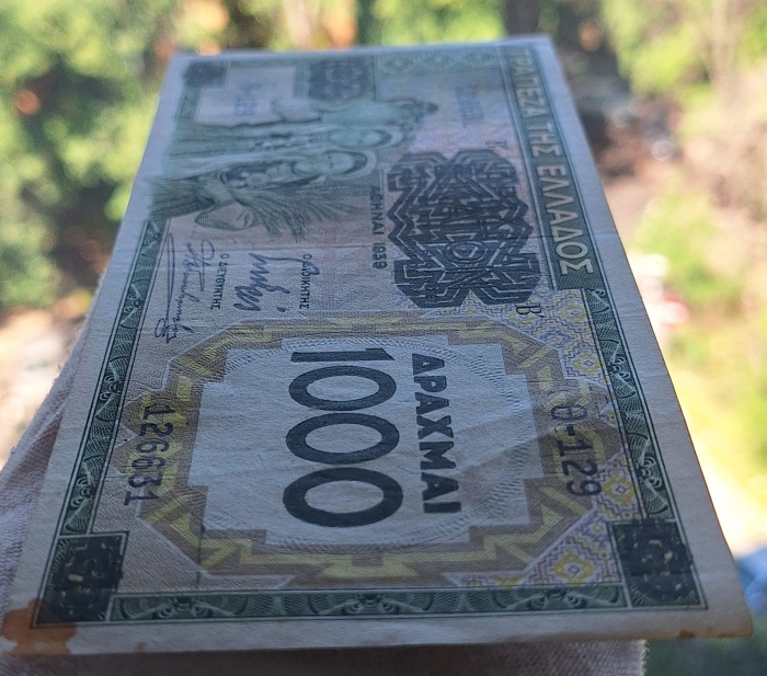 Grecia 1000 Drahme 1939, aproape necirculata [4]