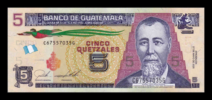 Guatemala 5 Quetzales 2019-2020, Justo Rufino Barrios, necirculata [2]