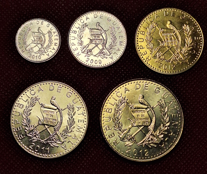 Guatemala set 5 monede 2000-2012: 5,10,25,50 centavos + 1 quetzal, necirculate [2]