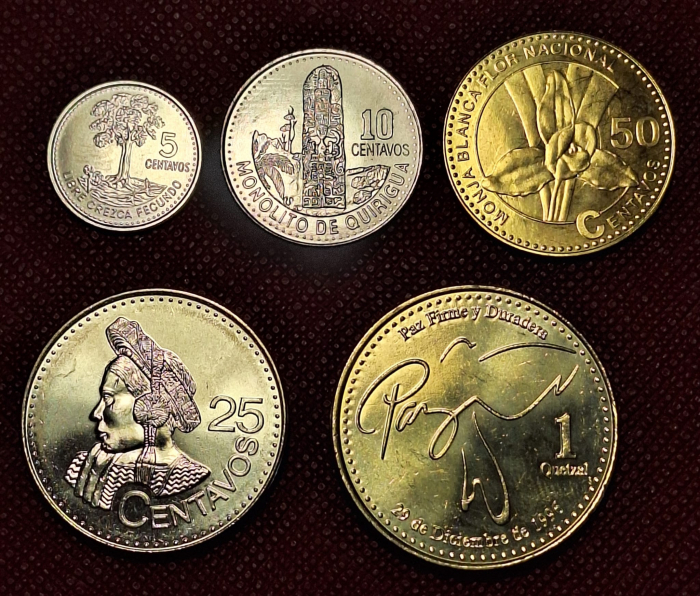 Guatemala set 5 monede 2000-2012: 5,10,25,50 centavos + 1 quetzal, necirculate [1]