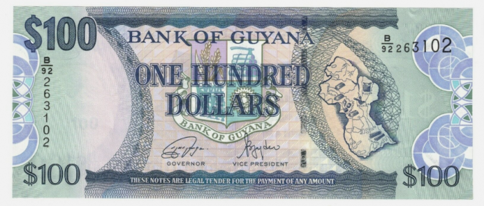 Guyana 100 Dolari 2022, necirculata [1]