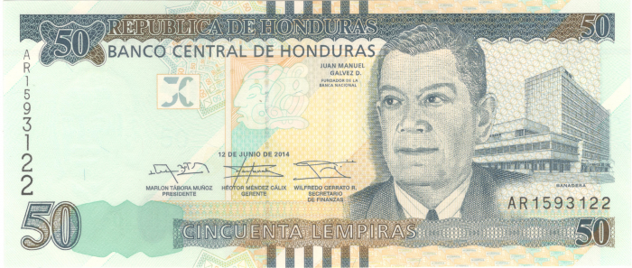 Honduras, 50 Lempiras 2014, necirculata [1]