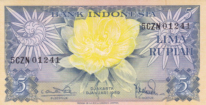 Indonezia 5 Rupii 1959, necirculata [2]