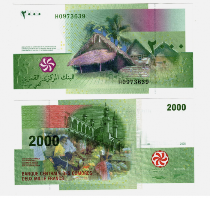 Insulele Comore 2000 Franci 2017, necirculata [1]