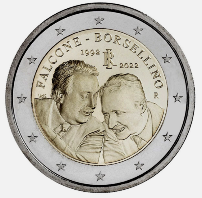 Italia 2 euro 2022 Judecatorii Giovanni Falcone si Paolo Borsellino, UNC [1]