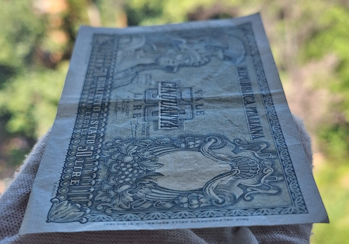 Italia 50 lire 1951, circulata, stare foarte buna [5]