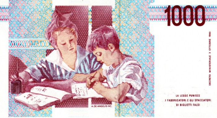 Italia 1000 Lire 1990, necirculata [2]