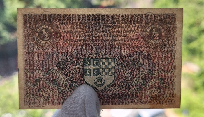 Iugoslavia 1/2 Dinar 1919, rara, UNC- [3]
