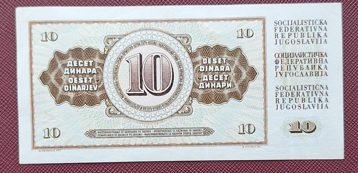 Iugoslavia 10 Dinari 1968, aproape necirculata [2]