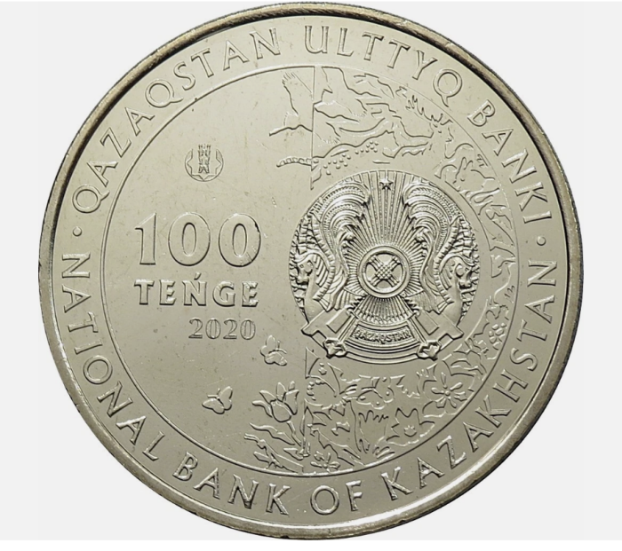 Kazakhstan 100 tenge 2020, Plopul Turanga in desert [2]