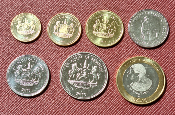 Lesotho 7 monede 2010-2023: 10,20,50 Lisente, 1,2, 2x5 Maloti,  UNC [2]