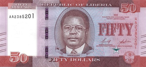 Liberia 50 dolari 2022,  necirculata [2]