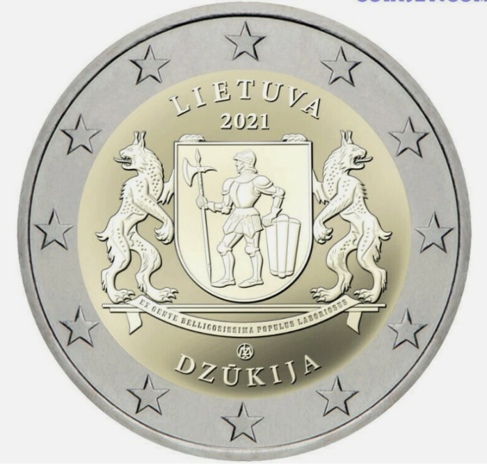 Lituania 2 euro 2021 Dzukija, UNC [1]