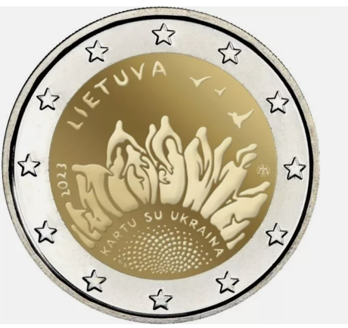 Lituania 2 euro 2023, Împreună cu Ucraina, UNC [1]
