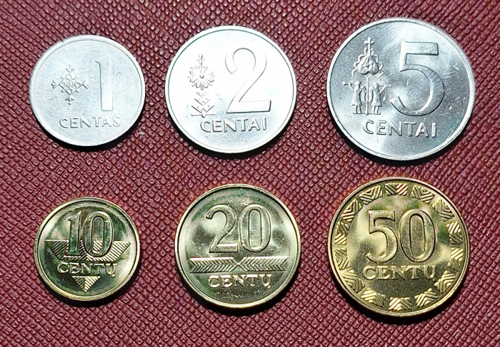Lituania set 6 monede 1991-2009: 1,2,5,10,20,50 Centi, UNC [2]