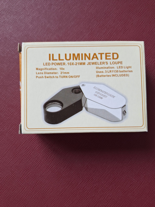 Lupa profesionala pentru monede / bancnote / timbre 10 x 21 mm, Led si baterii incluse [4]