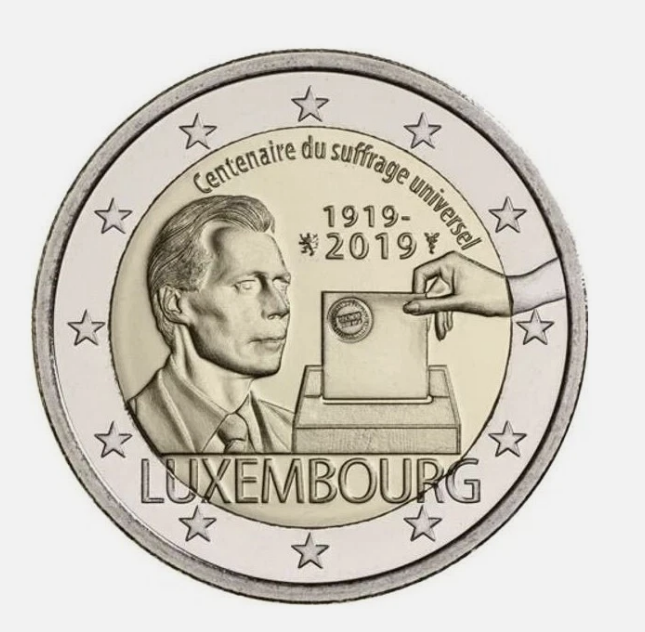 Luxemburg 2 euro 2019, 100 ani de drept de vot universal, UNC [1]