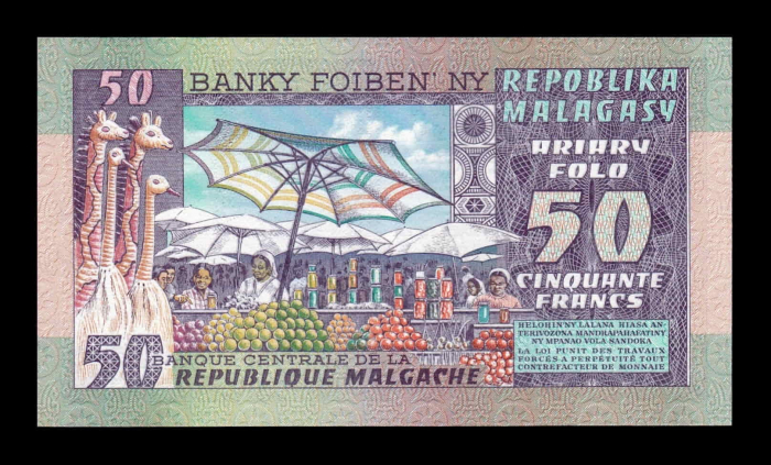 Madagascar (Republica Malgasa) 50 Franci 1975, necirculata [1]