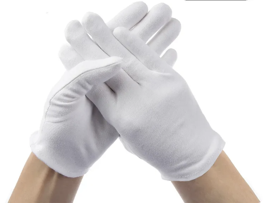 Manusi protectie pentru monede, bancnote, 100% bumbac, albe [4]