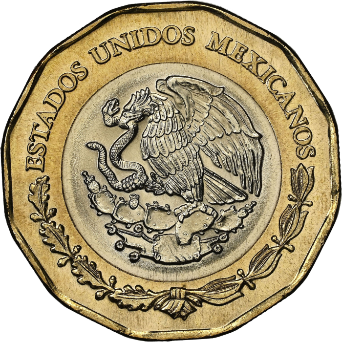 Mexic 20 pesos 2019 - 500 de ani de la fondarea orașului Veracruz, UNC [2]