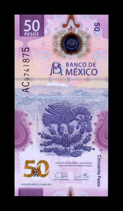 Mexic 50 Pesos 2021, Polimer, necirculata [2]